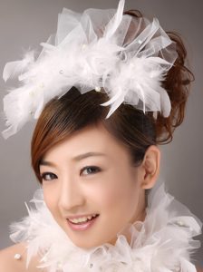 Beautiful Feather Flower Imitation Pearls Fascinators