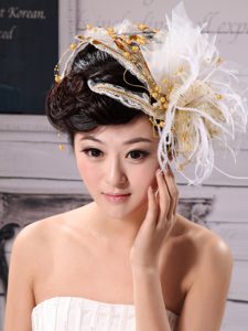 Exquisite Tulle Feather Flower Hairpin Wedding and Outdoor