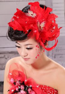 Hot Feather and Bow For Headpieces With Beading