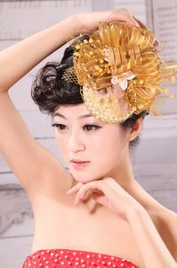 Dream Princess Sweet Gold Tulle Bride Headdress