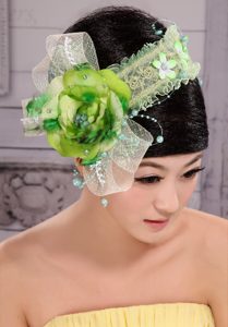 Green And Fresh Small Laurie Flowers Beading Fascinators For Party