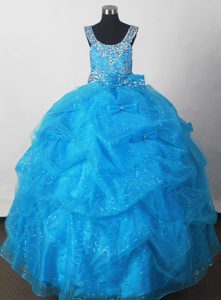 2012 Pretty Little Girl Pageant Dresses With Pick-ups and Beading