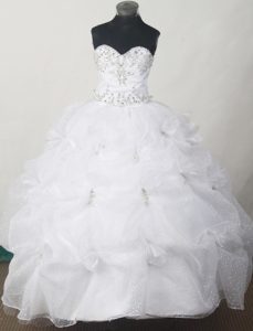 Sweetheart Pageant Dress for Girls with Appliques and Pick-ups