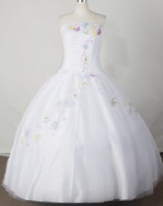 Embroidery with Beading Decorate Nevada Flower Girl Pageant Dress
