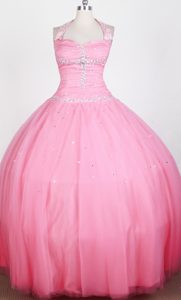 Beading Halter Top Little Girl Pageant Dress in 2014 for formal