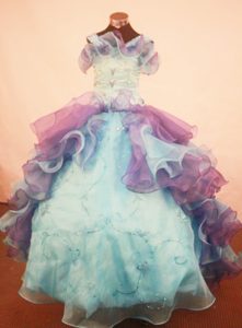 Multi-color Straps Ruffles Organza Little Girl Pageant Dress In 2013