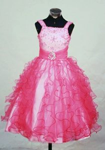 Short Straps Red Beaded Girls Pageant Dresses in Wiltshire