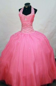 Watermelon Halter Pageant Dresses Beaded in Lincolnshire