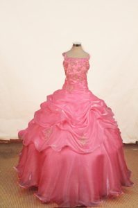 Pink Off the Shoulder Appliques Pick-ups Pageant Dresses