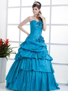 Flowers Pick ups Teal Quinceanera Dress in Rio De Janeiro Brazil