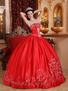 Brand New Strapless Embroidery Floor-length Dress for Quince