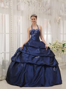 Lace-up Halter Top Pick Ups Navy Blue Sweet 15 Dresses Shops