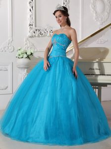 Customer Made Teal Ball Gown Beaded Sweet 15 Dresses 2013