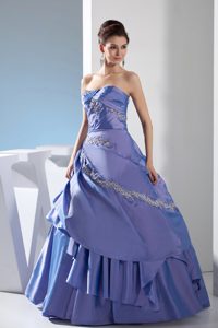 Appliqued Ruffled Purple Sweet Sixteen Dresses in Barberena