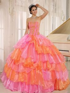 Best Colorful Appliqued Sweet 15 Dresses with Ruffled Layers