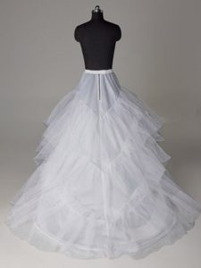 Three Layers A-line Brush Train Wedding Petticoat