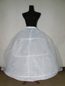 White Tulle And Organza Floor-length Petticoat For Ball Gowns