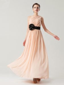 One Shoulder Sleeveless Belt Side Zipper Mother Of The Bride Dress