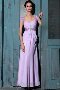 Organza Sleeveless Floor Length and Beading