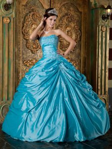 Eye Catching Strapless Appliqued Sweet Sixteen Dresses in Teal