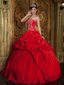 Brand New Stylish Sweetheart Pick Ups Red Quinceanera Dress