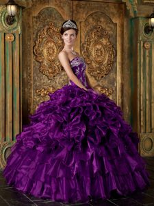 Purple Appliqued Pick Ups Dresses for Sweet 16 in Mazatenango