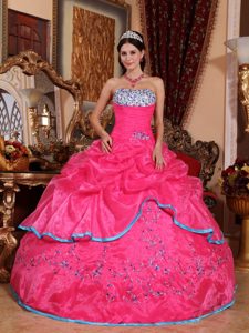 Fast Shipping Beaded Strapless Rose Pink Quinceanera Dress