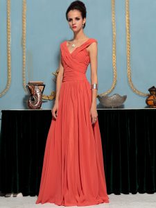 Affordable One Shoulder Chiffon Sleeveless Floor Length Mother Of The Bride Dress and Ruffles