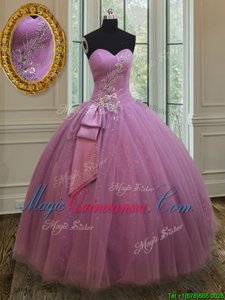 Sleeveless Lace Up Floor Length Beading and Belt Quinceanera Gown
