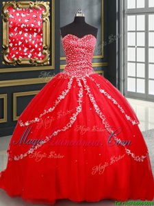 Decent Tulle Sleeveless 15 Quinceanera Dress and Beading and Appliques