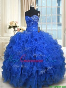 Sleeveless Beading and Ruffles Lace Up Quinceanera Gown