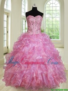 Multi-color Sleeveless Organza Lace Up Vestidos de Quinceanera for Military Ball and Sweet 16 and Quinceanera