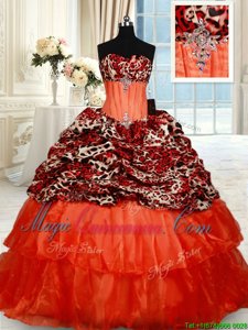 Sophisticated Sleeveless Brush Train Lace Up Beading 15 Quinceanera Dress