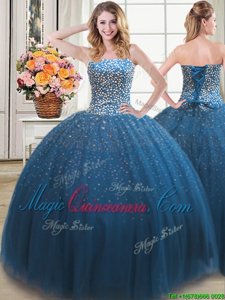 Fine Floor Length Ball Gowns Sleeveless Teal Sweet 16 Dress Lace Up