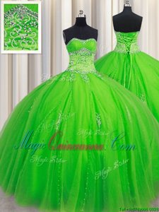 Sweet 16 Quinceanera Dress Military Ball and Sweet 16 and Quinceanera and For with Beading Sweetheart Sleeveless Lace Up