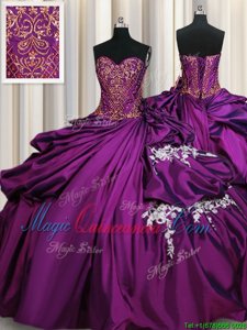 Romantic Sleeveless Beading and Appliques Lace Up 15th Birthday Dress
