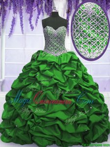Top Selling Sequins Pick Ups Floor Length Ball Gowns Sleeveless Quinceanera Dress Lace Up