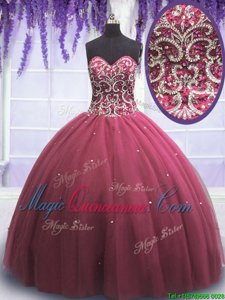 Nice Pink Sleeveless Tulle Lace Up Quinceanera Gown for Military Ball and Sweet 16 and Quinceanera