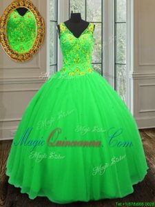 Sleeveless Zipper Floor Length Beading Quinceanera Dress