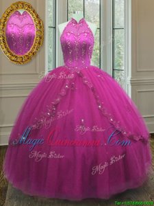Adorable Sleeveless Beading and Appliques Lace Up Quinceanera Dresses
