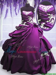 Nice Pick Ups Floor Length Ball Gowns Sleeveless Purple 15th Birthday Dress Lace Up