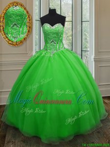 Traditional Sleeveless Organza Lace Up Quinceanera Gowns for Military Ball and Sweet 16 and Quinceanera