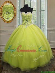 Cheap Sleeveless Beading and Belt Lace Up Quinceanera Gown