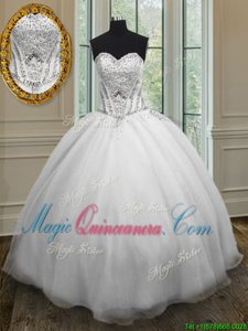 Admirable Sleeveless Lace Up Floor Length Beading Vestidos de Quinceanera