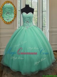 Sweetheart Sleeveless Organza Quinceanera Dresses Beading Lace Up