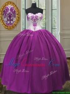 Purple Sweetheart Lace Up Beading Sweet 16 Quinceanera Dress Sleeveless