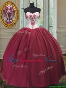 Sleeveless Lace Up Floor Length Embroidery Sweet 16 Dresses