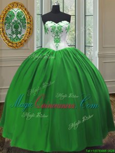 Floor Length Ball Gowns Sleeveless Green 15 Quinceanera Dress Lace Up