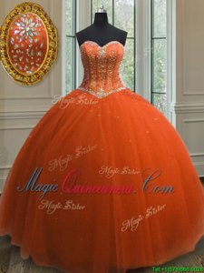 Chic Tulle Sleeveless Floor Length Quince Ball Gowns and Beading and Sequins