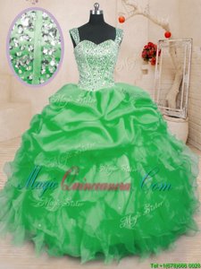 Exceptional Sleeveless Beading and Ruffles and Pick Ups Floor Length 15th Birthday Dress